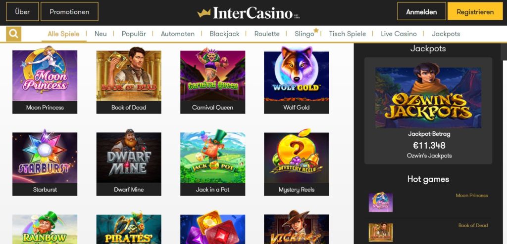 InterCasino Spiele