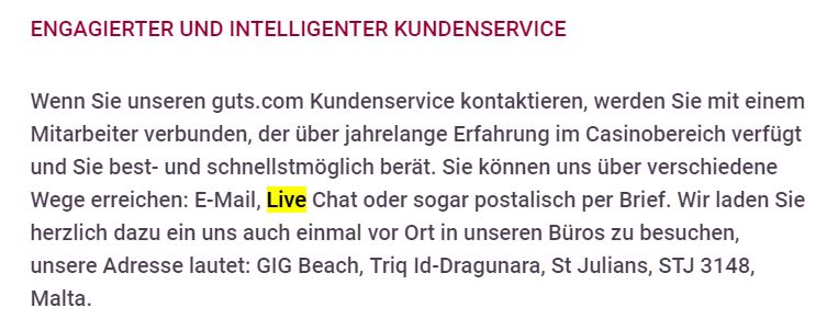 Guts Kundenservice